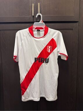 Peru Men's White & Red Soccer Jersey